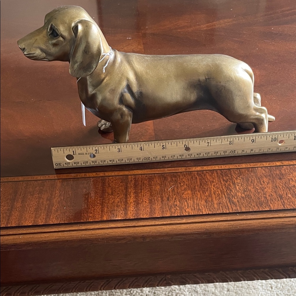 T. Rose Brass-Look Dachshund Figurine - - Picture 7 of 8